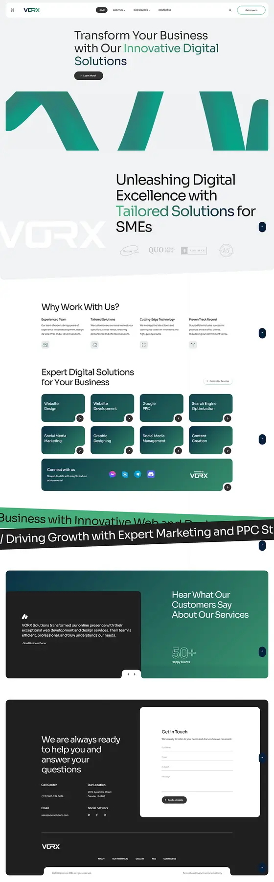 Vorx Solutions website design