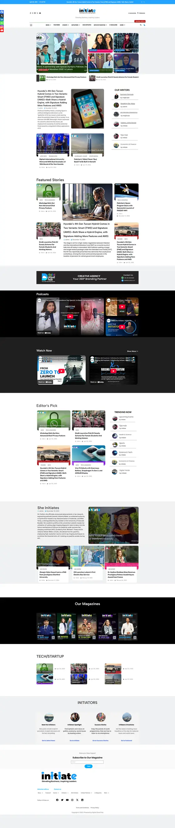 Initiate Magazine website design
