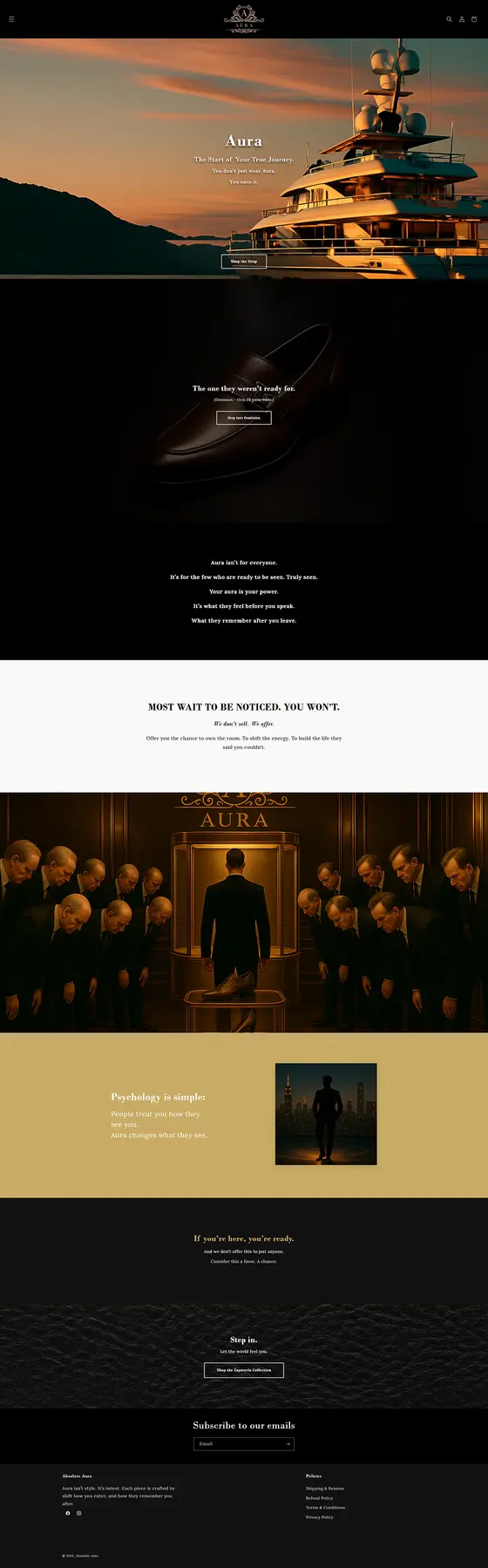 Absolute Aura website design