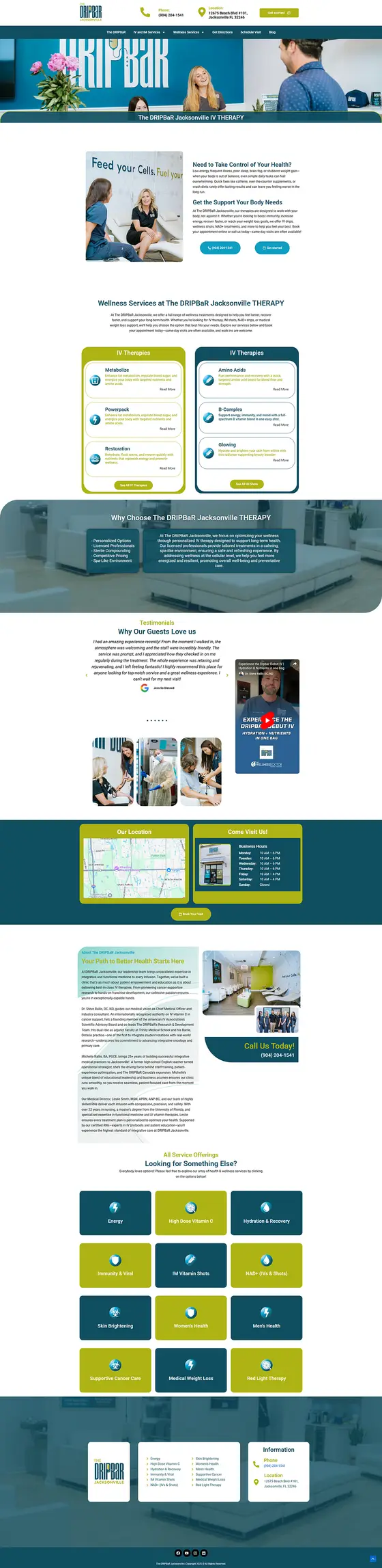 The DRIPBar Jacksonville website design